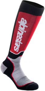 Ponožky MX PLUS, ALPINESTARS (čierna/červená/sivá)