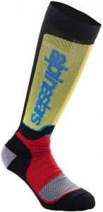 Ponožky MX PLUS, ALPINESTARS, detské (čierna/červená fluo/žltá fluo/modrá)