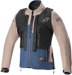 bunda TECHDURA, ALPINESTARS (čierna/hnedá/tmavá modrá)