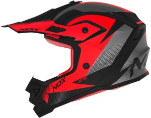 Prilba N761 MX, NOX, detská (neon červená,čierna,sivá) 2024