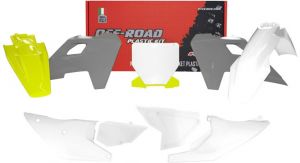 sada plastov HUSQVARNA, RTECH (bielo-sivo-žltá, 7 dielov)