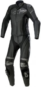 Dvojdielna kombinéza STELLA GP PLUS 2, ALPINESTARS (čierna/metalická sivá) 2024