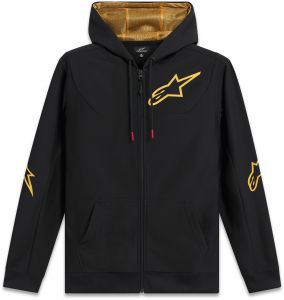 mikina SESSIONS 3 HOODIE, ALPINESTARS (čierna/zlatá)