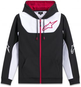 mikina SESSIONS 3 HOODIE, ALPINESTARS (čierna/biela/červená)