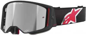 Okuliare SUPERTECH CORP, ALPINESTARS (čie./červ., zrkadlo. striebor. plexi) 2025