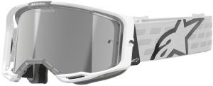 Okuliare VISION 8 CORP, ALPINESTARS (biela, zrkadlové strieborné plexi) 2025