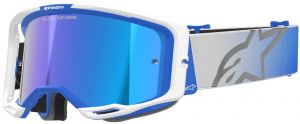 Okuliare VISION 8 CORP, ALPINESTARS (modrá/biela, zrkadlové modré plexi) 2025
