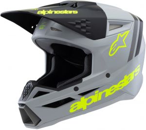 Prilba S-M3 RADIUM, ALPINESTARS, detská (sivá mat/žltá fluo/černá) 2025