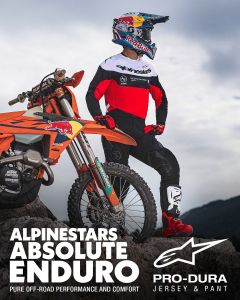 Dres PRO-DURA, ALPINESTARS (čierna/červená/biela) 2025
