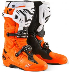 topánky TECH 10 ENDURO, ALPINESTARS (oranžová fluo/čierna/biela) 2025