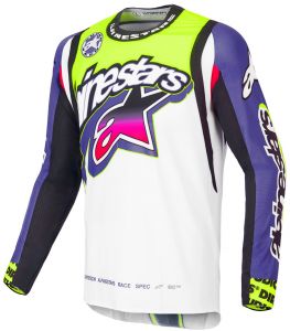 dres SUPERTECH SX DIRT STUDIOS, ALPINESTARS (biela/fialová/ružová) 2025