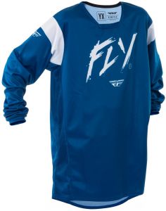 Dres KINETIC STOKE, FLY RACING - USA 2025 detské (modrá/biela)