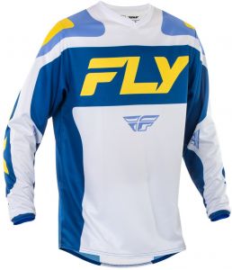 dres F-16, FLY RACING - USA 2025 (bílá/modrá/žlutá)