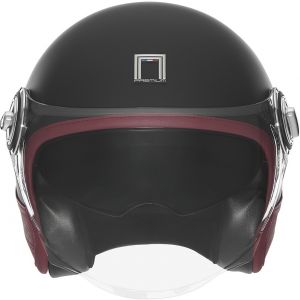 Prilba HERITAGE, NOX PREMIUM (čierna matná, červená koža) 2025