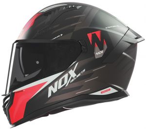 prilba N401 Crower, NOX (čierná matná, červená) 2025