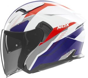 Prilba N130 Myst, NOX (biela,modrá,červená) 2025