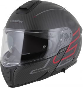 prilba Modulo 2.1 Plus Carbon, CASSIDA (carbon matná/červená metalická)