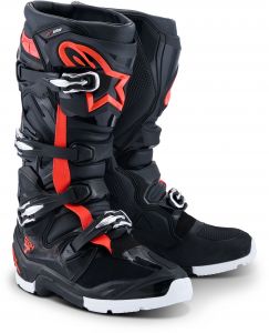 topánky TECH 7 ENDURO DRYSTAR, ALPINESTARS (čierna/červená fluo/biela) 2026