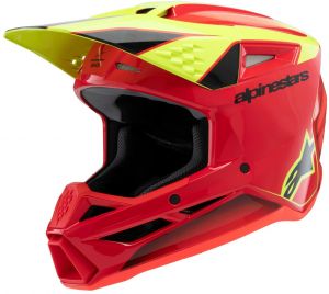 prilba S-M3 FRAY, ALPINESTARS (červená/žltá fluo/čierna) 2026