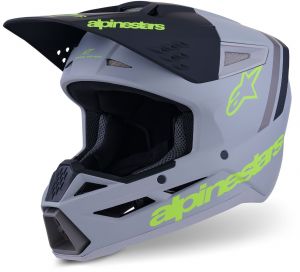 prilba S-M3 RADIUM, ALPINESTARS (sivá mat/žltá fluo/čierna) 2026