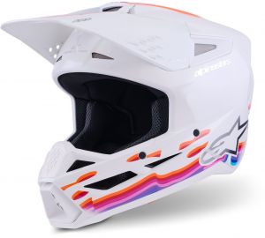prilba S-M3 FORCE, ALPINESTARS (biela/žltá/rúžová/fialová) 2026