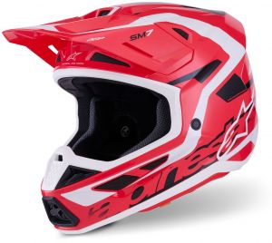 prilba SM7 DEED, ALPINESTARS (červená/čierna/biela) 2026