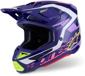 prilba SM7 DEED, ALPINESTARS (fialová/rúžová/biela/žltá fluo) 2026