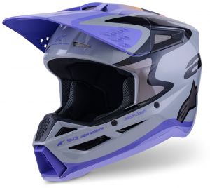 prilba S-M3 edícia JETT LAWRENCE, ALPINESTARS (sivá/fialová/čierna) 2026