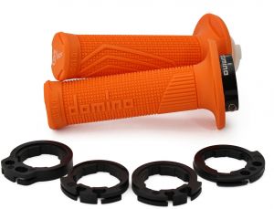 gripy LOCK-ON D100 (offroad) dĺžka 125/130 mm (4 vačky), DOMINO (oranžové)