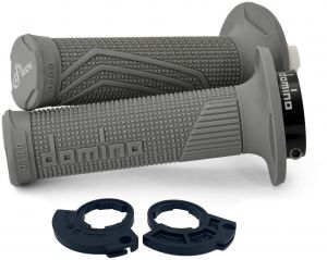 gripy LOCK-ON D100 (offroad) dĺžka 125/130 mm (2 vačky), DOMINO (šedé)