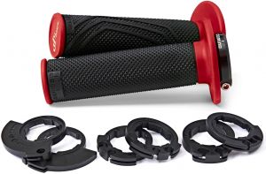 gripy LOCK-ON D100 (offroad) dĺžka 125/130 mm (6 vačiek), DOMINO (černo-červené)