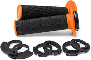 gripy LOCK-ON D100 (offroad) dĺžka 125/130 mm (6 vačiek), DOMINO(černo-oranžové)