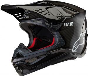 prilba SUPERTECH S-M10 SOLID FIM verzia, ALPINESTARS (lesklý karbón)