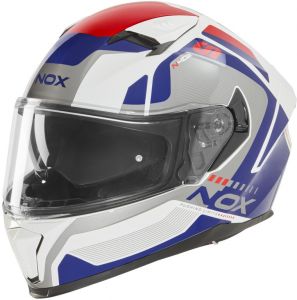 prilba N402 MENTOR, NOX (biela, modrá, červená) 2026