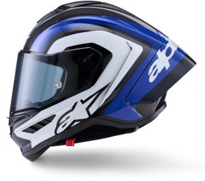 prilba SUPERTECH R10 ARIUS, ALPINESTARS (karbon/modrá/biela) 2026
