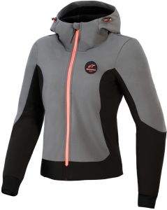 bunda STELLA RADIUM TECH HOODIE, ALPINESTARS, dámska (tmavo sivá/čierna/rúžová)