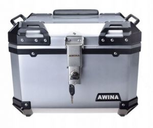 AWINA Uni centrálny (zadný) plastový kufor s dizajnom hliníkového, sivý 42X32X38