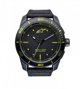 hodinky TECH 3H, ALPINESTARS (čierna/žltá, textilný remienok)
