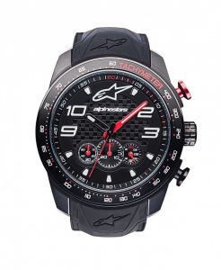 hodinky TECH CHRONO PVD, ALPINESTARS (čierna/červená, gumový remienok)