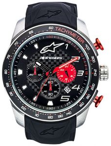 hodinky TECH MULTI CHRONO, ALPINESTARS (brúsený nerez/čierna/červená)
