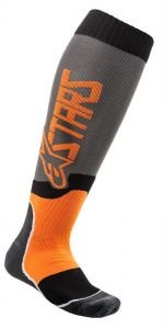 ponožky MX PLUS-2, ALPINESTARS (šedá/oranžová fluo)