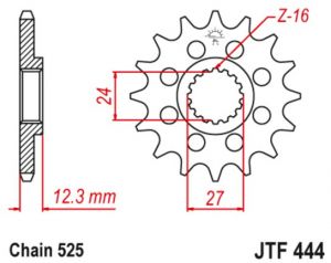 reťazové koliesko JTF444.17, JT (17 zubov) SUZUKI GSX-R 1000 /R ABS (17-20)