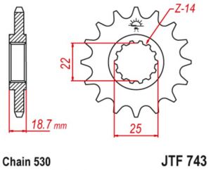 reťazové koliesko JTF743.15, JT (15 zubov) DUCATI Multistrada 1200/1260