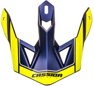 šilt pre prilby Cross Pro II, CASSIDA (žltá fluo/modrá perleť)