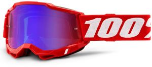 okuliare ACCURI 2 100% - USA, zrkadlové červené/modré plexi (červené)