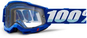 okuliare ACCURI 2 100% - USA, Enduro Moto modré - číre DUAL PLEXI