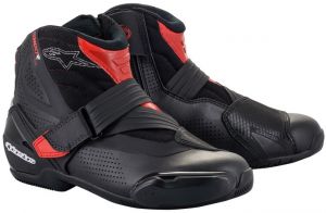 topánky SMX-1 R VENTED V2, ALPINESTARS (čierna/červená, perforovaná obšívka)