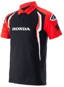 tričko s golierom HONDA 2021, ALPINESTARS (červená/čierna)