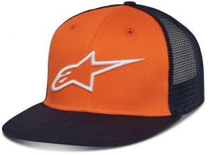 šiltovka CORP TRUCKER HAT, ALPINESTARS (oranžová/modrá)