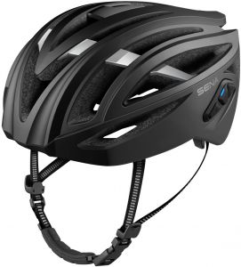 cyklo prilba s headsetom R2, SENA (matná čierna)